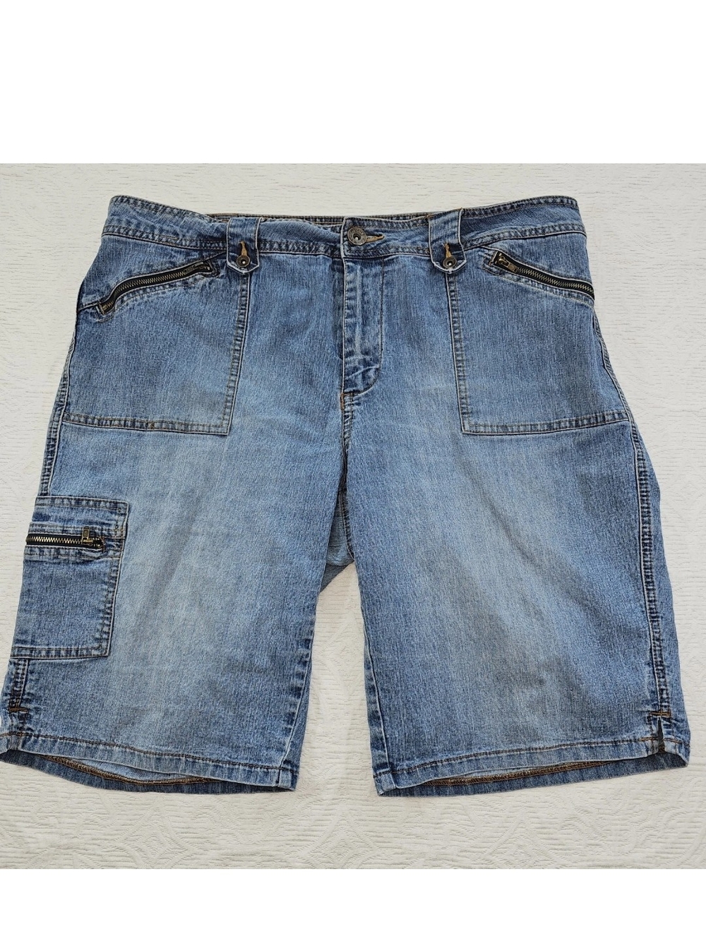 Vintage 90s Y2K Utility Denim Jean Shorts Blue Womens 18W Grunge Streetwear